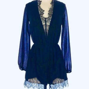 Blue lace romper